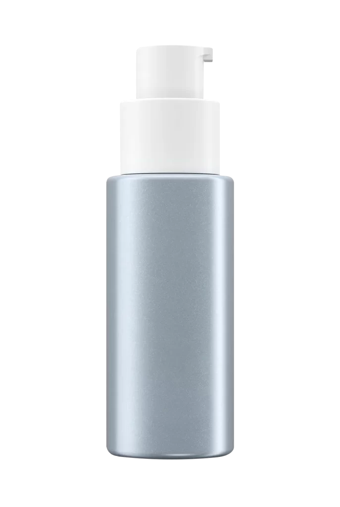 Cosmetic Bottle Silver White Pump