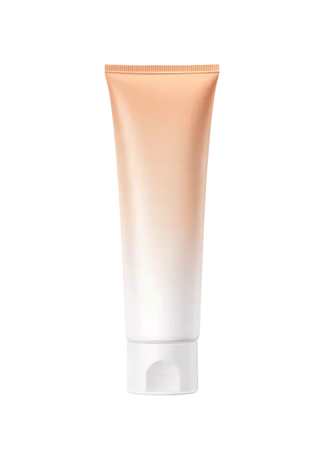 Cosmetic Tube Peach White Gradient Beige
