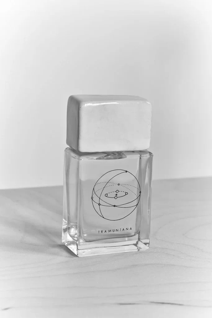 Cosmetics Bottle Glass Transparent Geometric Design