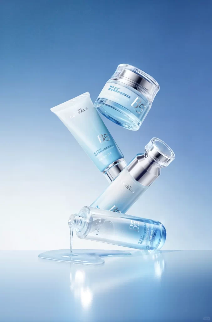 Cosmetics Skincare Products Blue White B5