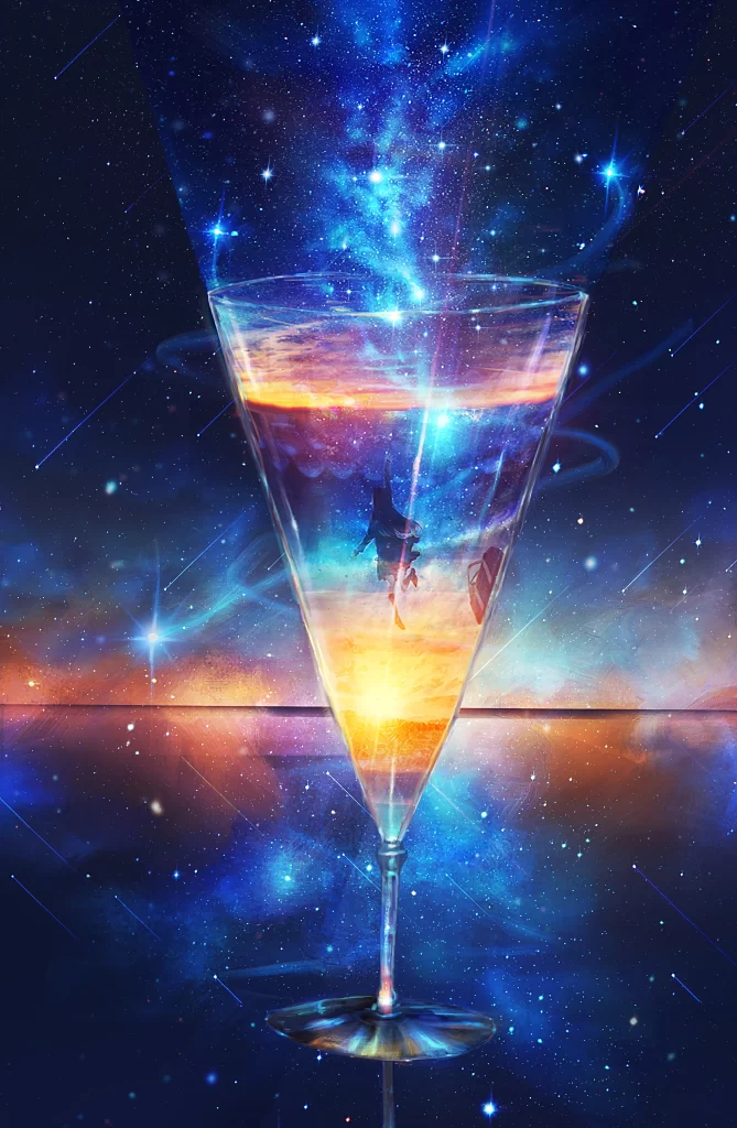 Cosmic Cocktail Celestial Vibrant Surreal Fantasy