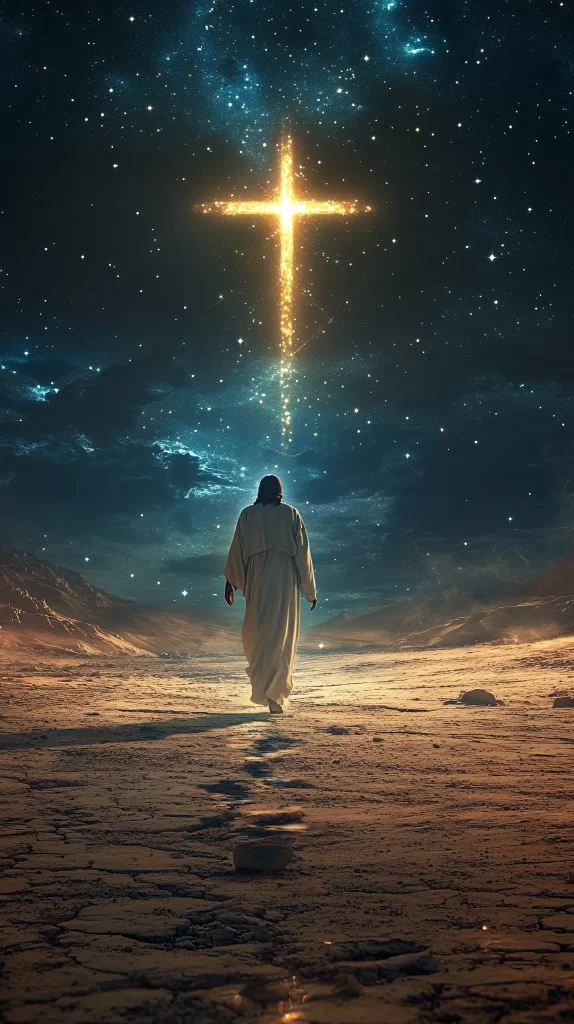 Cross Celestial Light Starry Sky