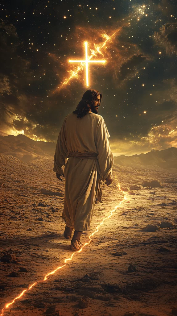 Cross Desert Celestial Light