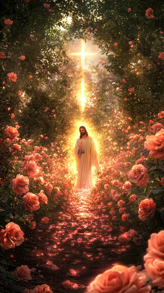 Cross Garden Roses Light