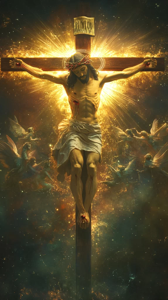 Cross Jesus Angels Radiant Light