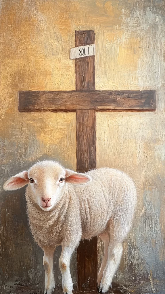 Cross Lamb White Brown 635