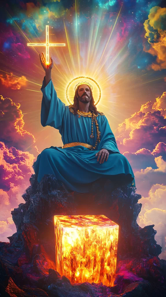 Cross Worship Golden Light Sky