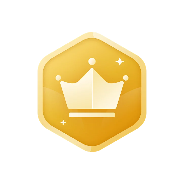 Crown Yellow Gold Sparkles Hexagon