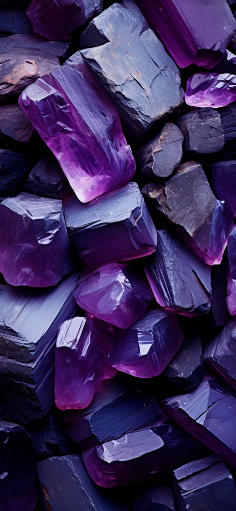 Crystals Purple Blue Geometric Natural