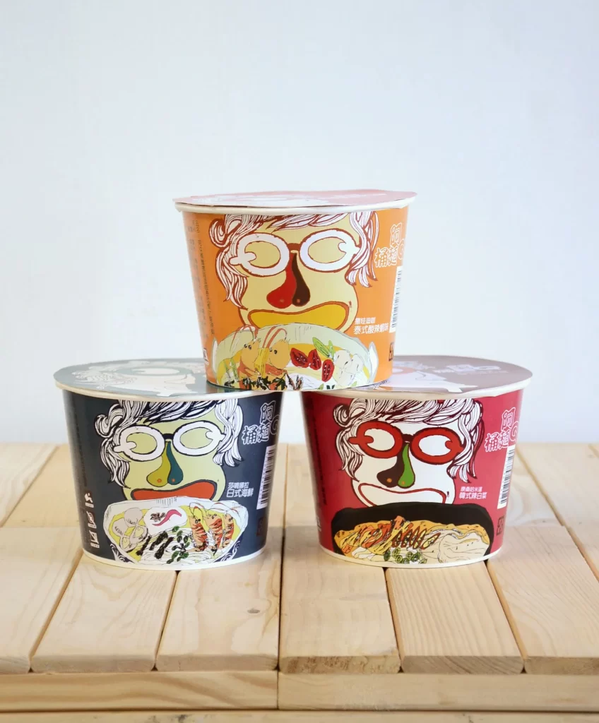 Cup Noodle Orange Red Blue