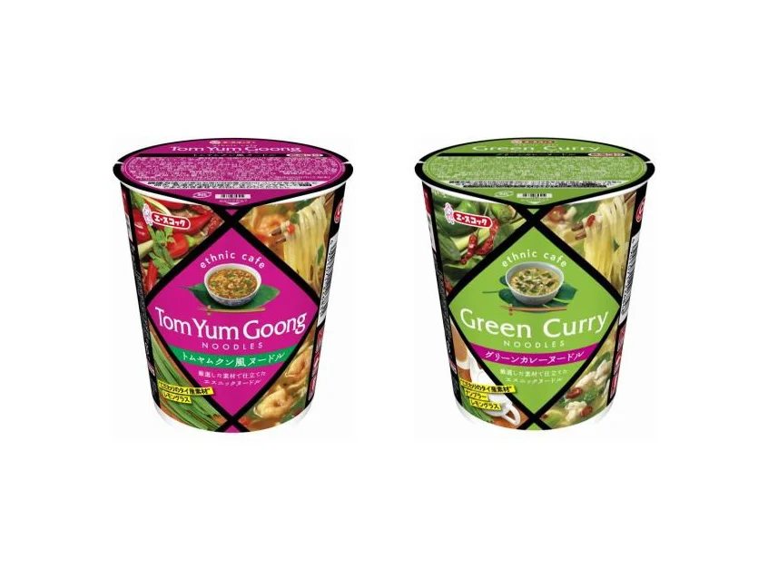 Cup Noodle TomYumGoong GreenCurry Pink Green