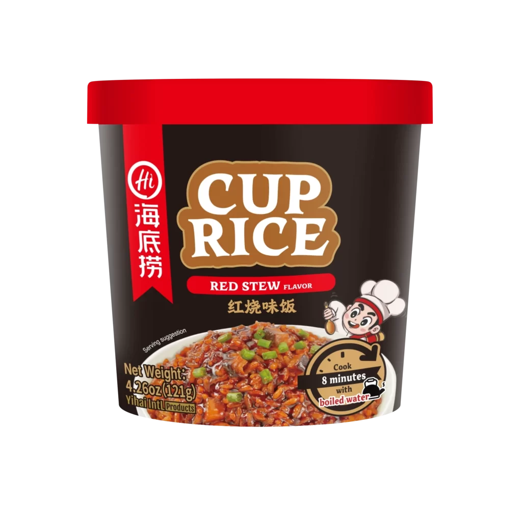 Cup Rice Red Stew Black Red