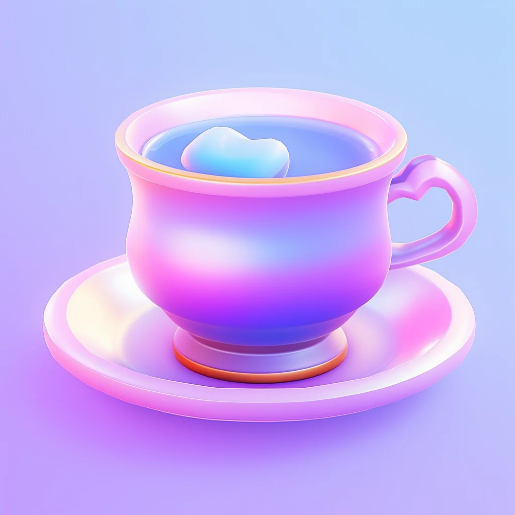 cup tea 3D icon game cartoon cute lovely