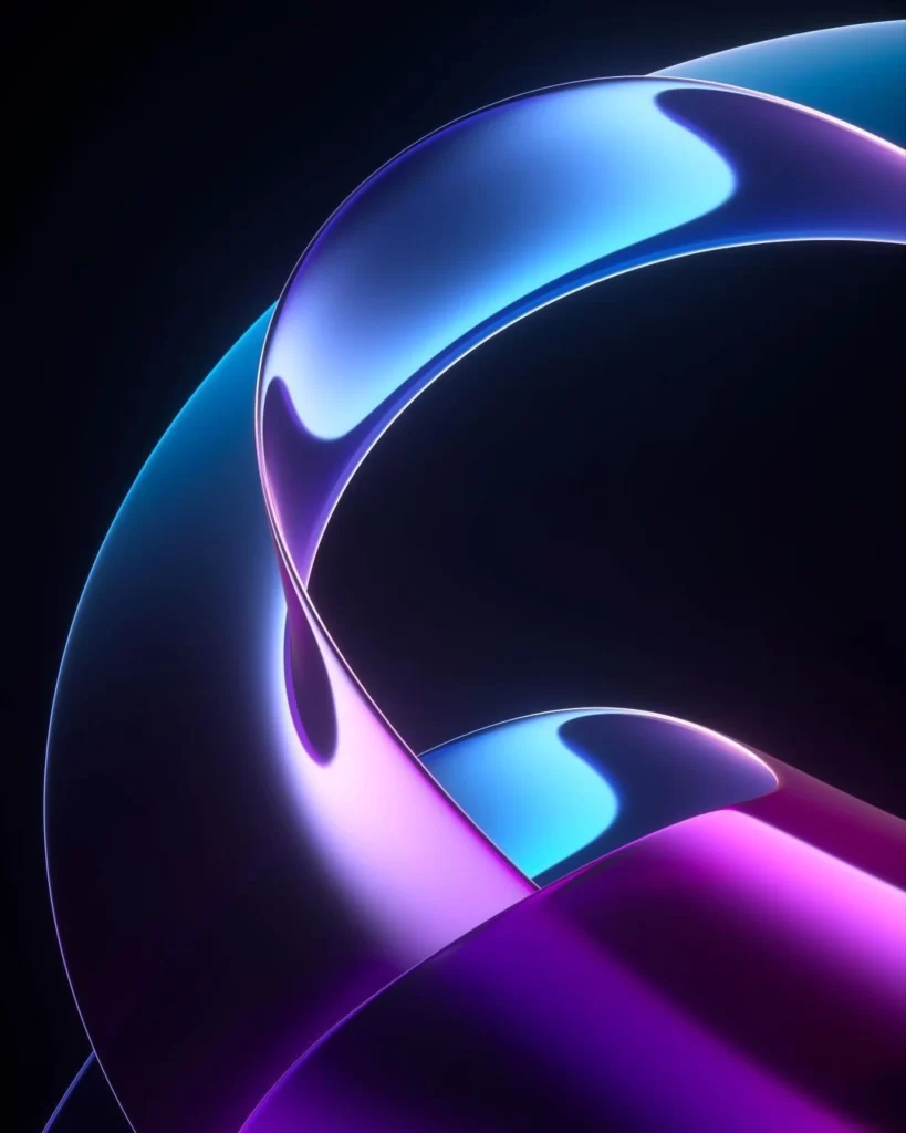 Curved Neon Blue Purple Black