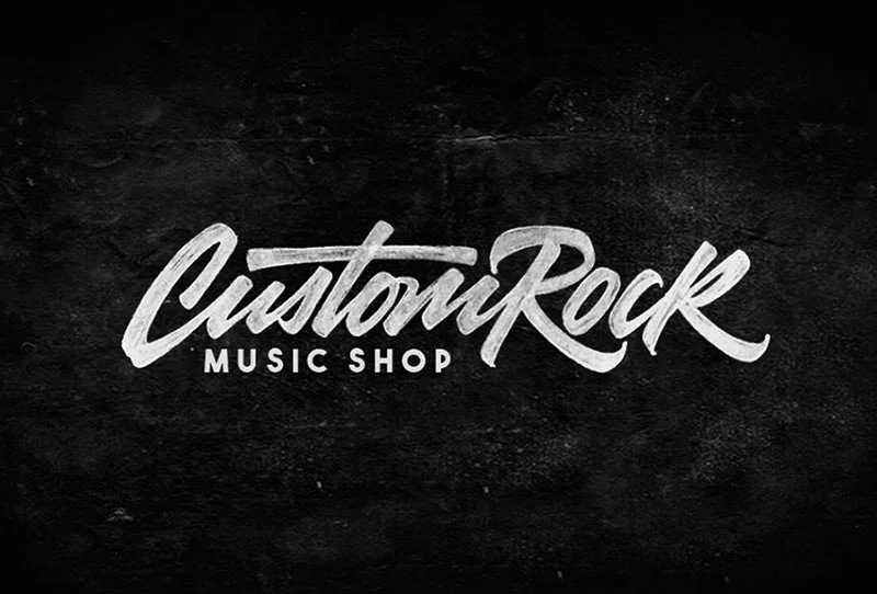 Custom Rock Music Shop Black White