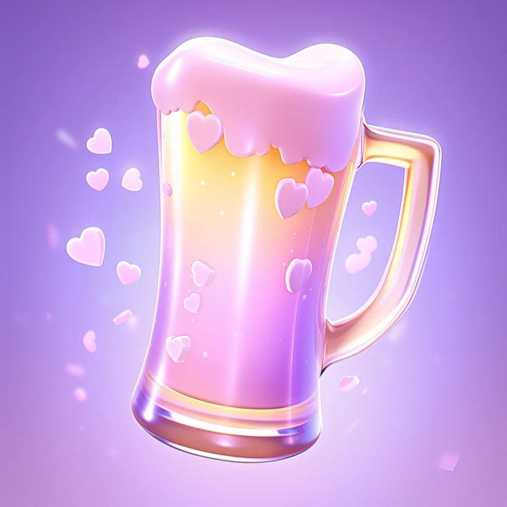 cute lovely icon game 3D beer cartoon glass