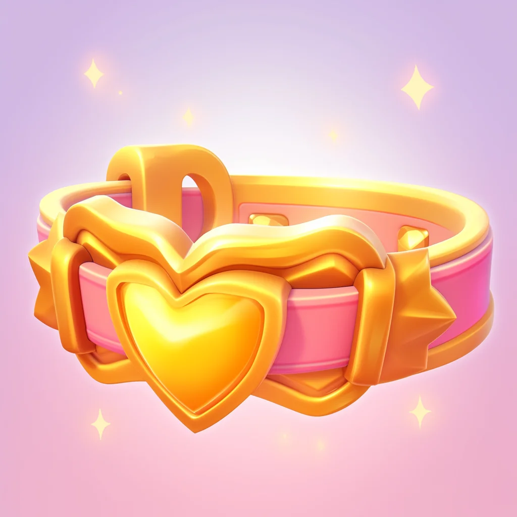 cute lovely icon game 3D belt cartoon golden