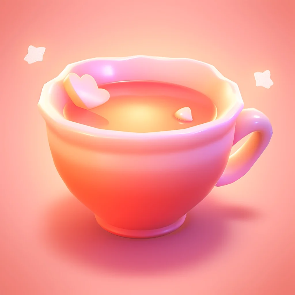 cute lovely icon game 3D cup cartoon tea
