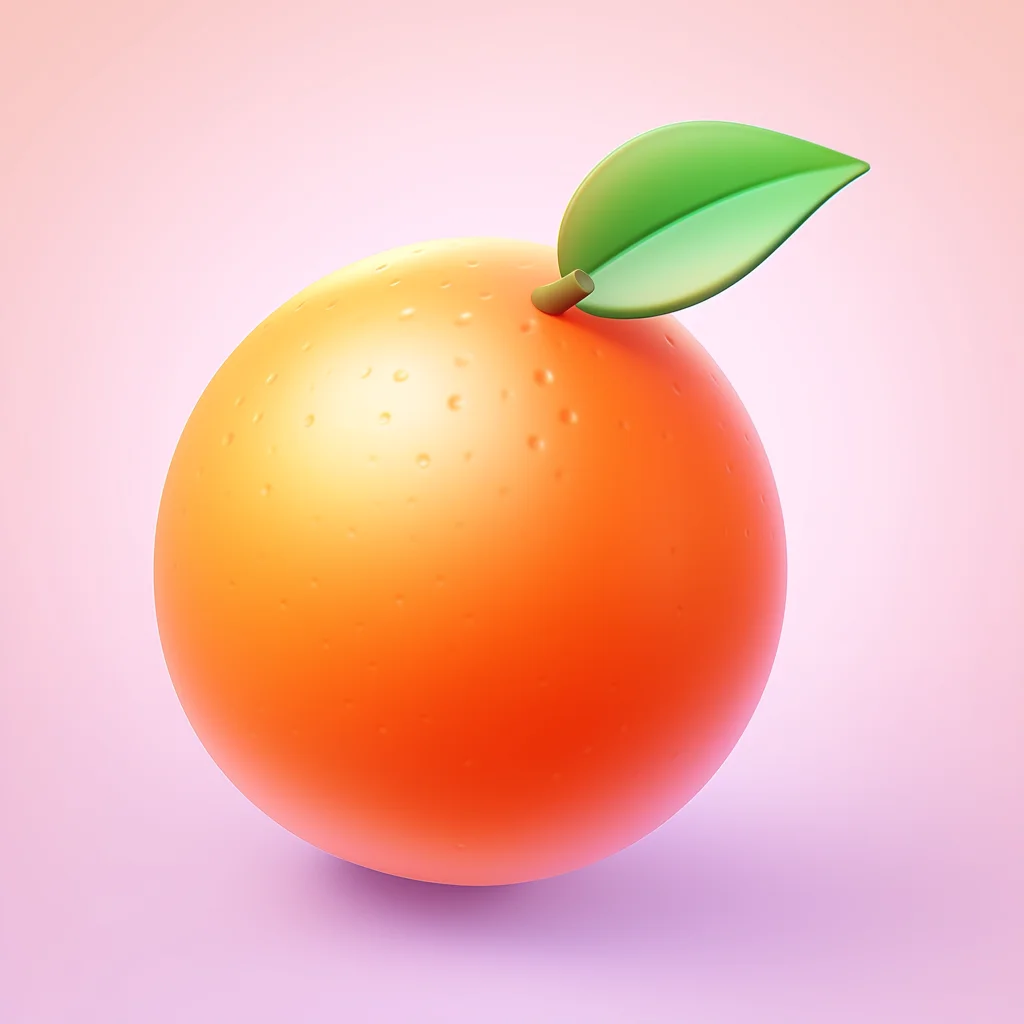 cute lovely icon game 3D orange cartoon tangerine