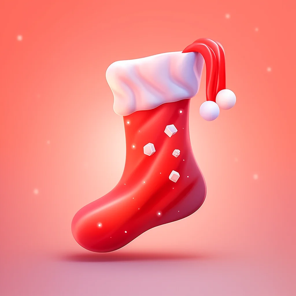 cute stocking icon lovely game 3D cartoon Christmas sock
