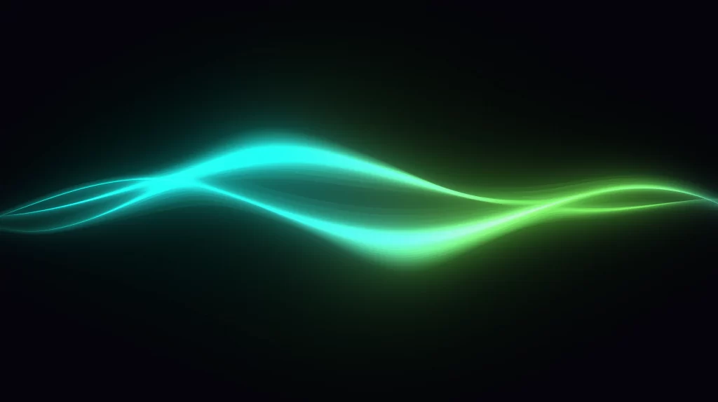 Cyan Green Light Wave Abstract