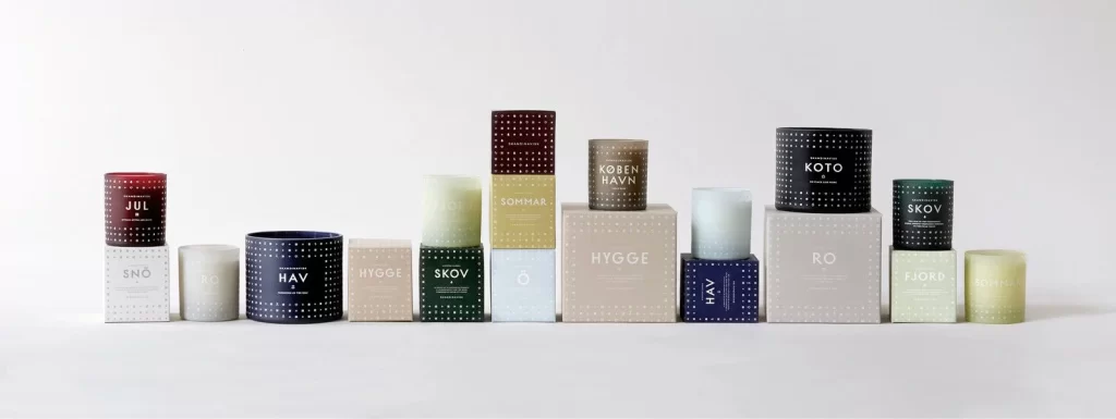 Cylindrical Candle Box Patterned Scandinavian Design