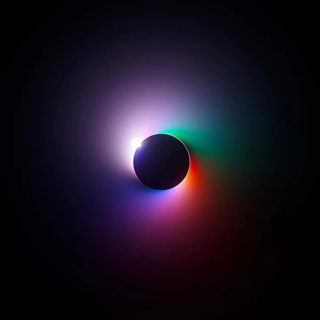 Dark Circle Bright Light Colorful Glow