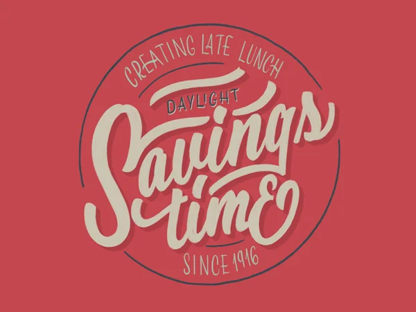 Daylight Savings Time Red White Logo