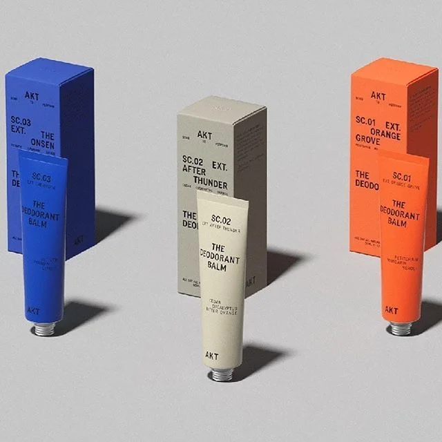 Deodorant Balm Tube Minimalist Skincare Blue Orange