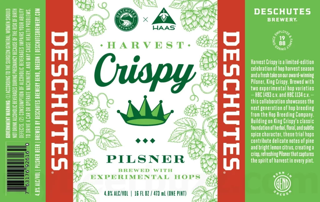 Deschutes Brewery Harvest Crispy Pilsner Packaging