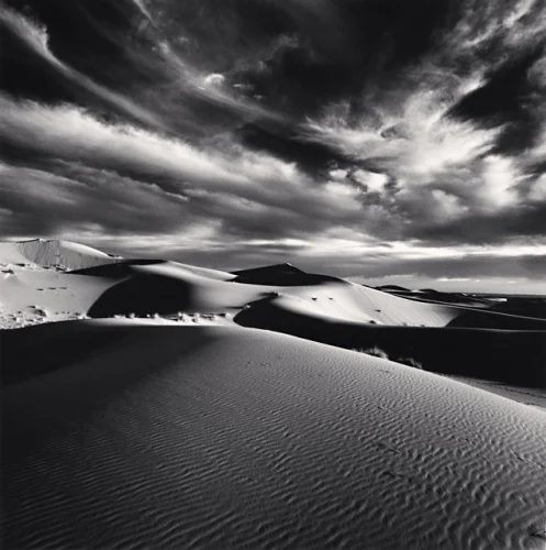 Desert Dunes Clouds Dramatic High Contrast Textured Mysterious