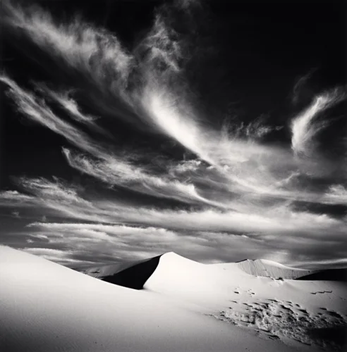 Desert Dunes Clouds Dramatic High Contrast Textured Nature