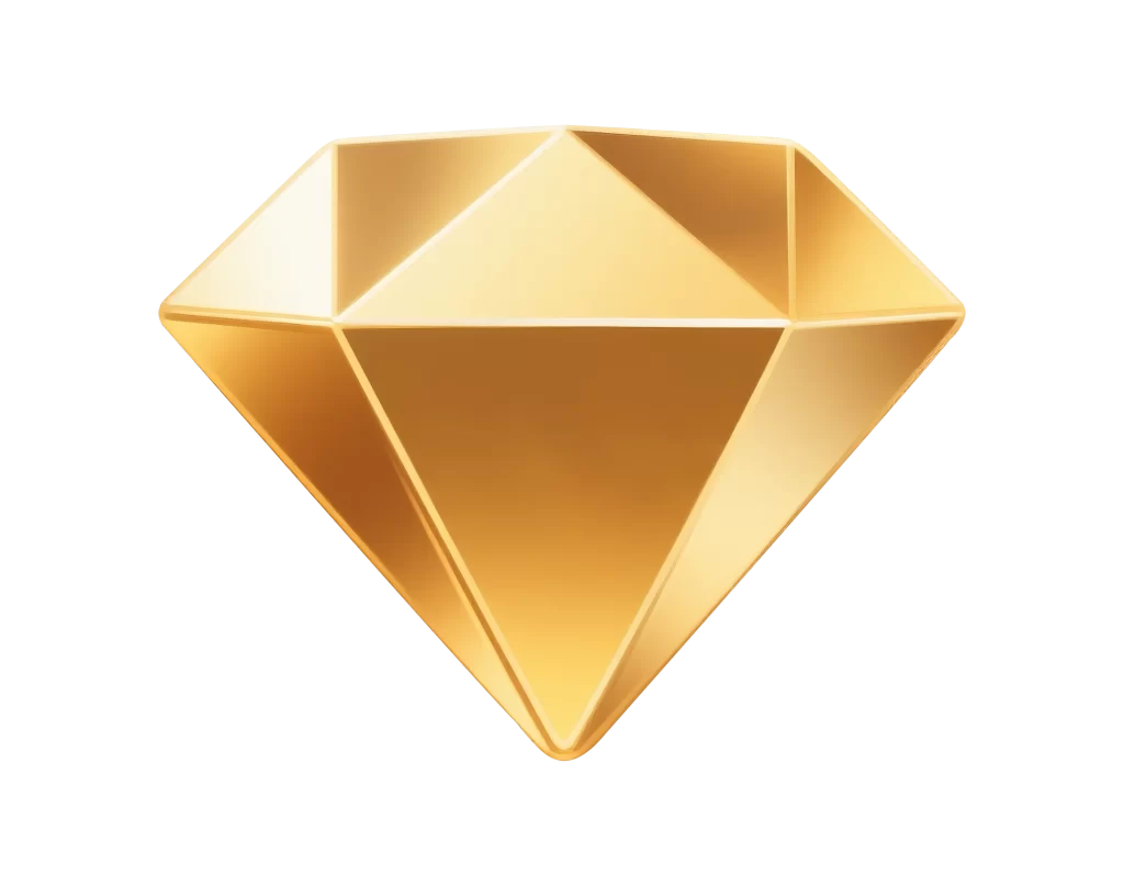Diamond Shape Gold Facets