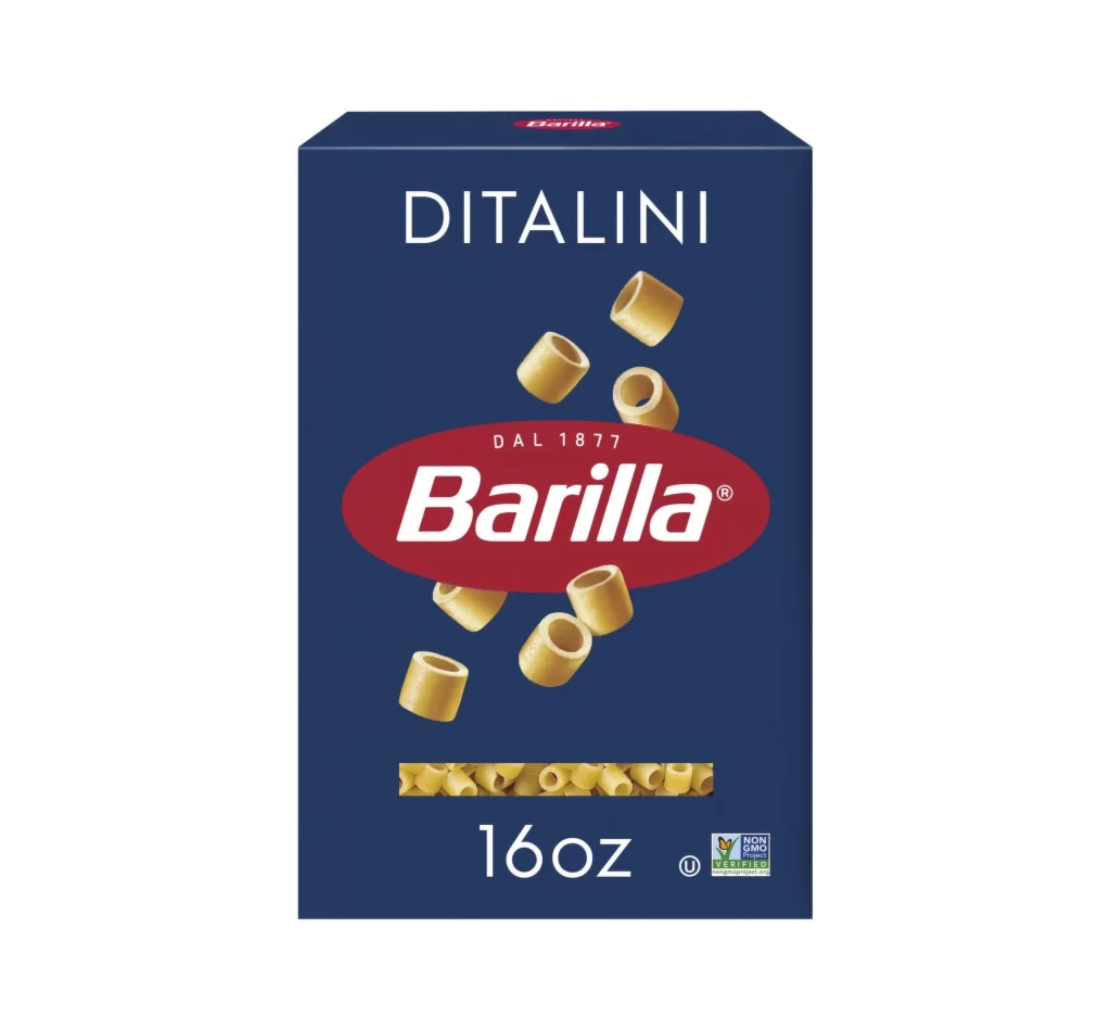 Ditalini Pasta Blue Red White Yellow