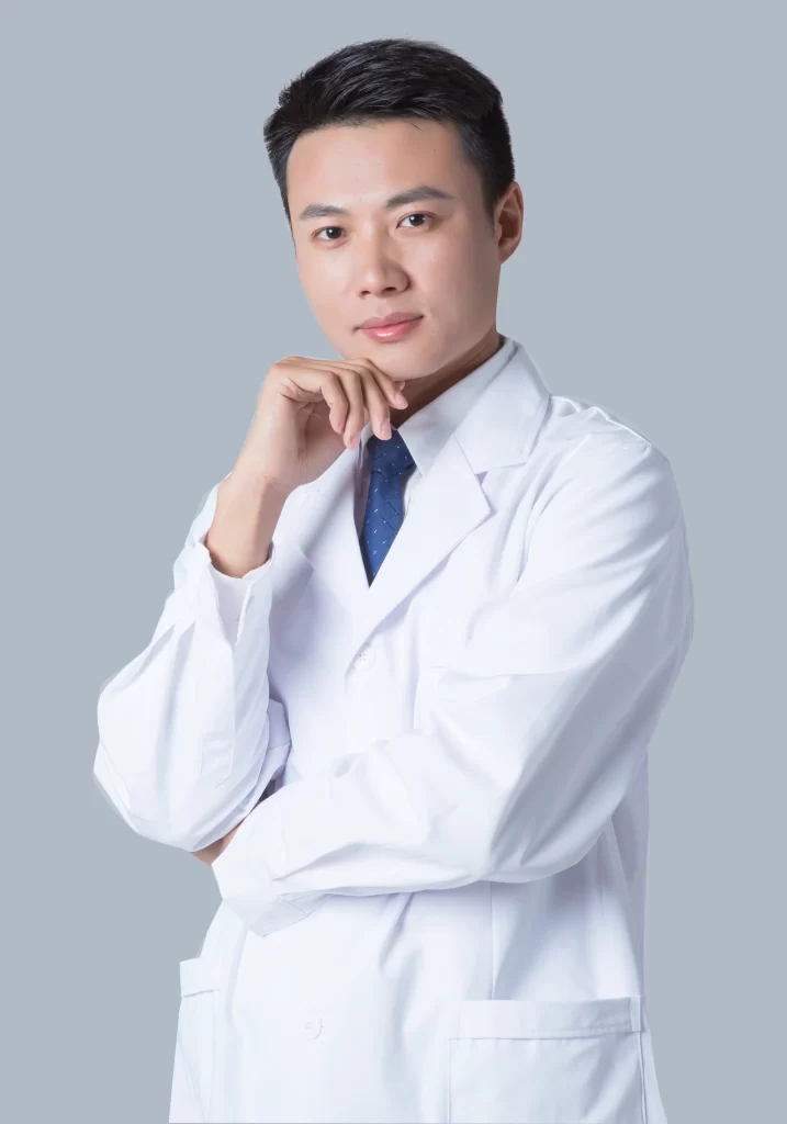 Doctor White Coat Blue Tie Professional