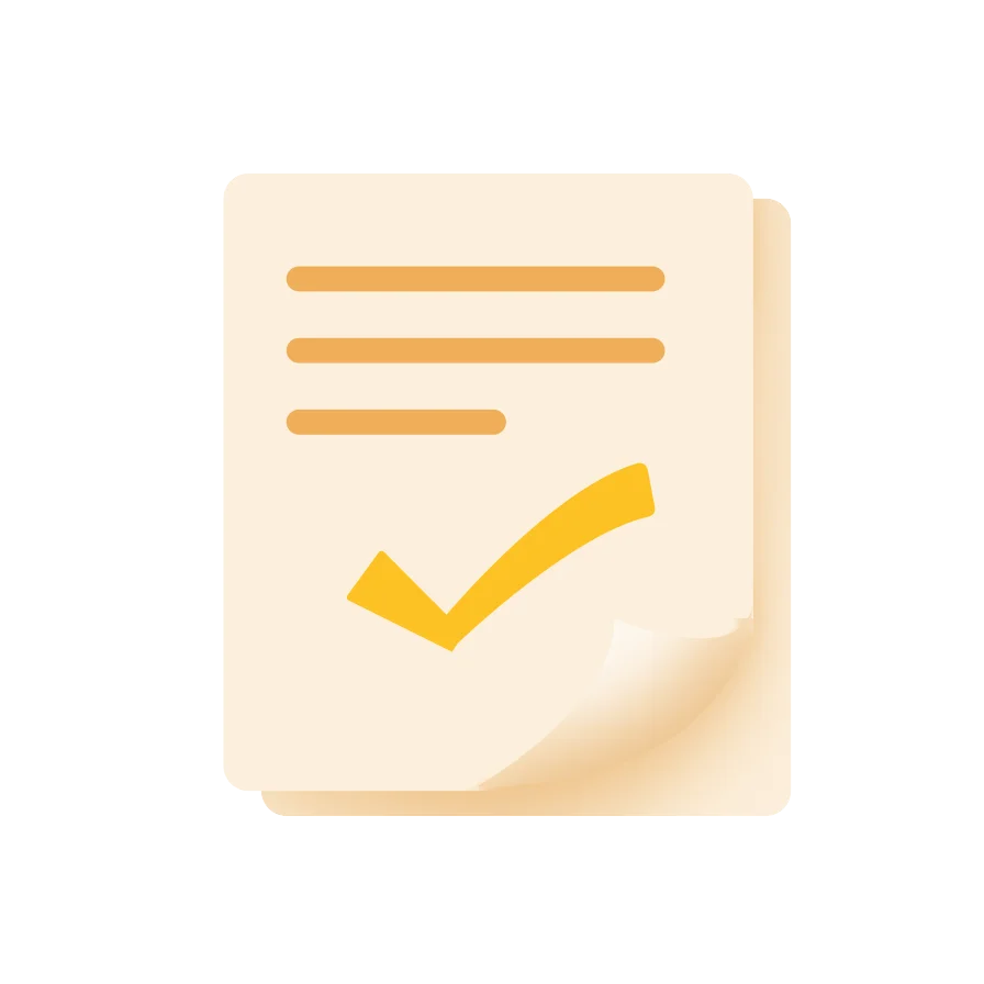 Document Yellow Orange Checkmark