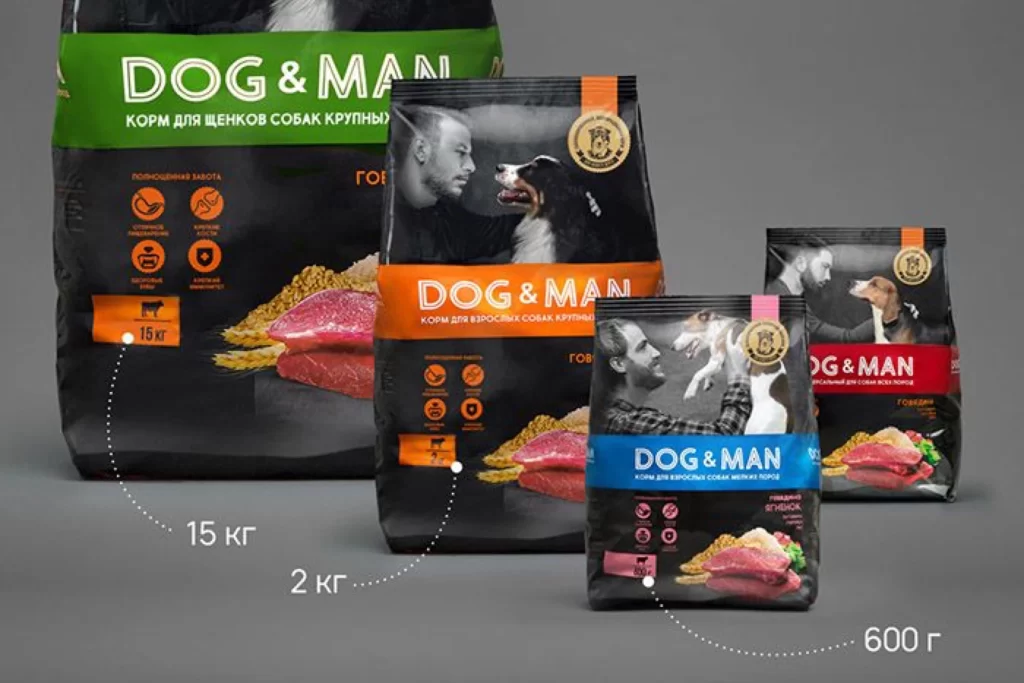 Dog Food Packaging Black Orange Red