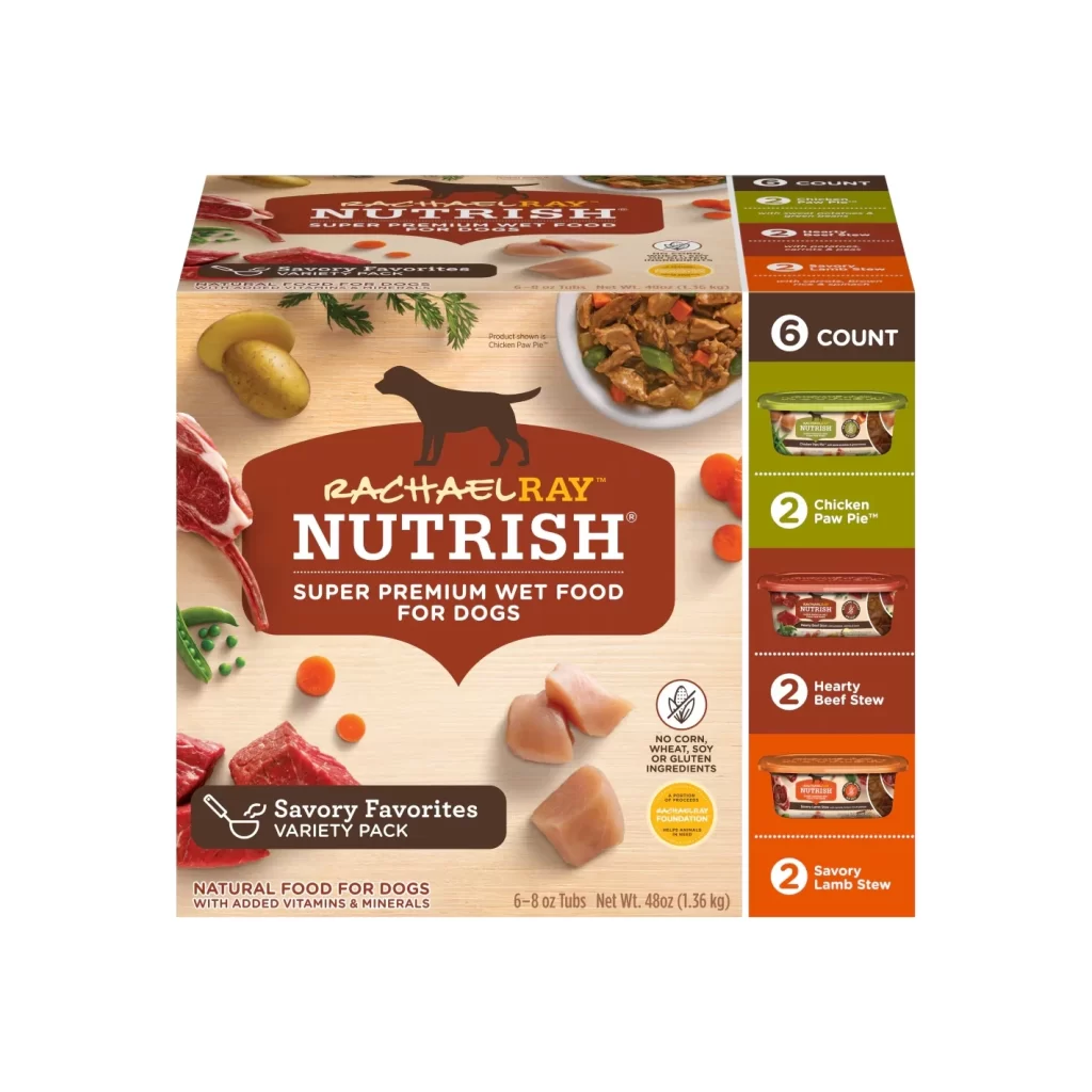 Dog Food Packaging Natural Ingredients Variety
