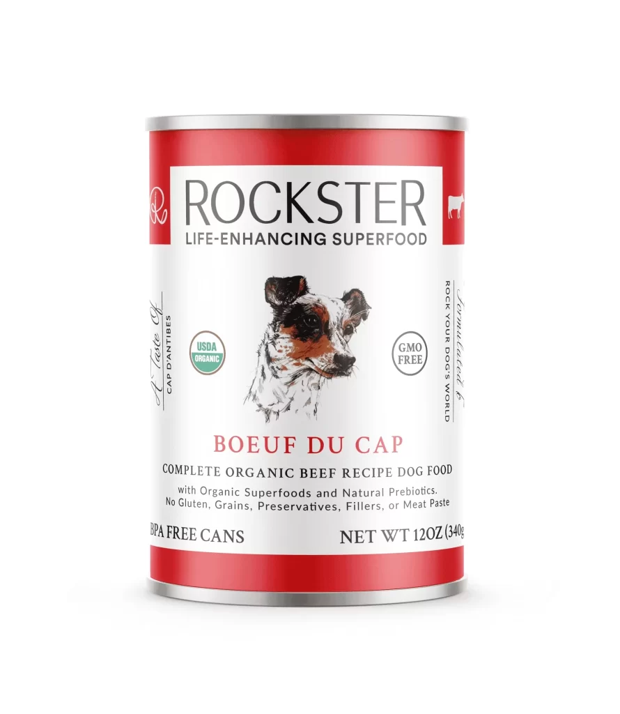 Dog Food Red White Organic Vintage