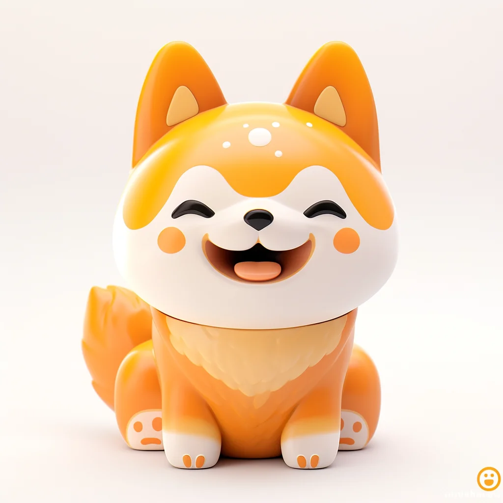 dog Shiba Inu popmart blind box 3D cute smile sit toy cartoon C4D