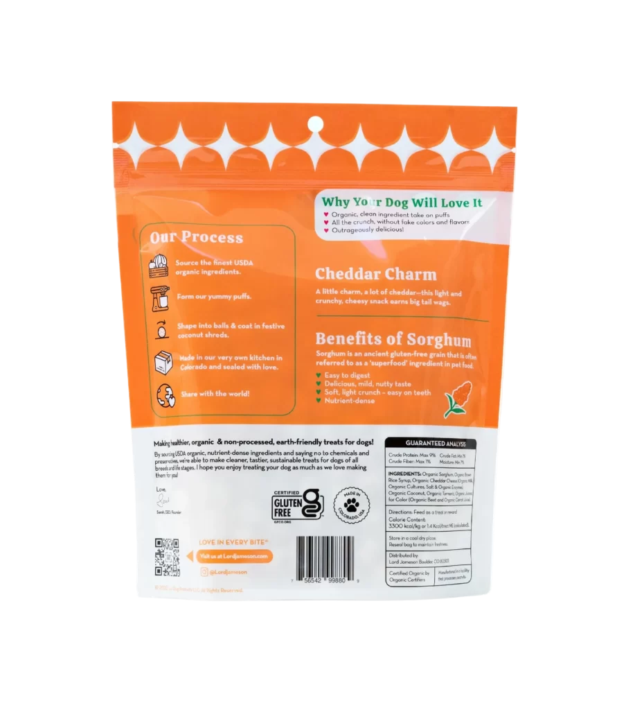 Dog Treats Orange White Informative