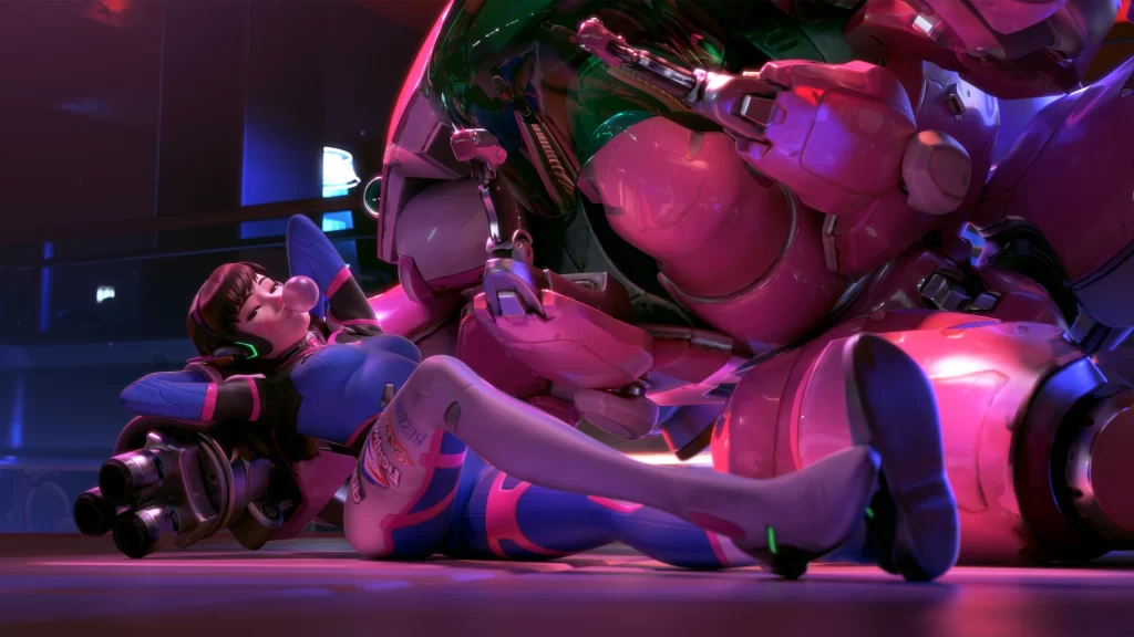 Dormant Robot Pink And Blue Sci
