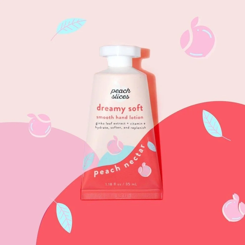 Dreamy Soft Hand Lotion Tube Peach Nectar Ginkgo Leaf Extract Vitamin E Hydrate Soften Replenish