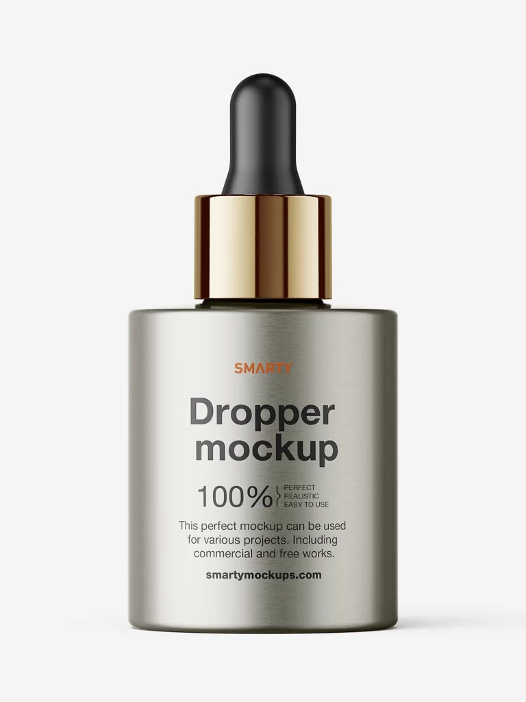 Dropper Bottle Gold Black