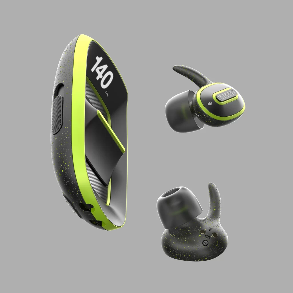 Earbuds Black Green Sporty