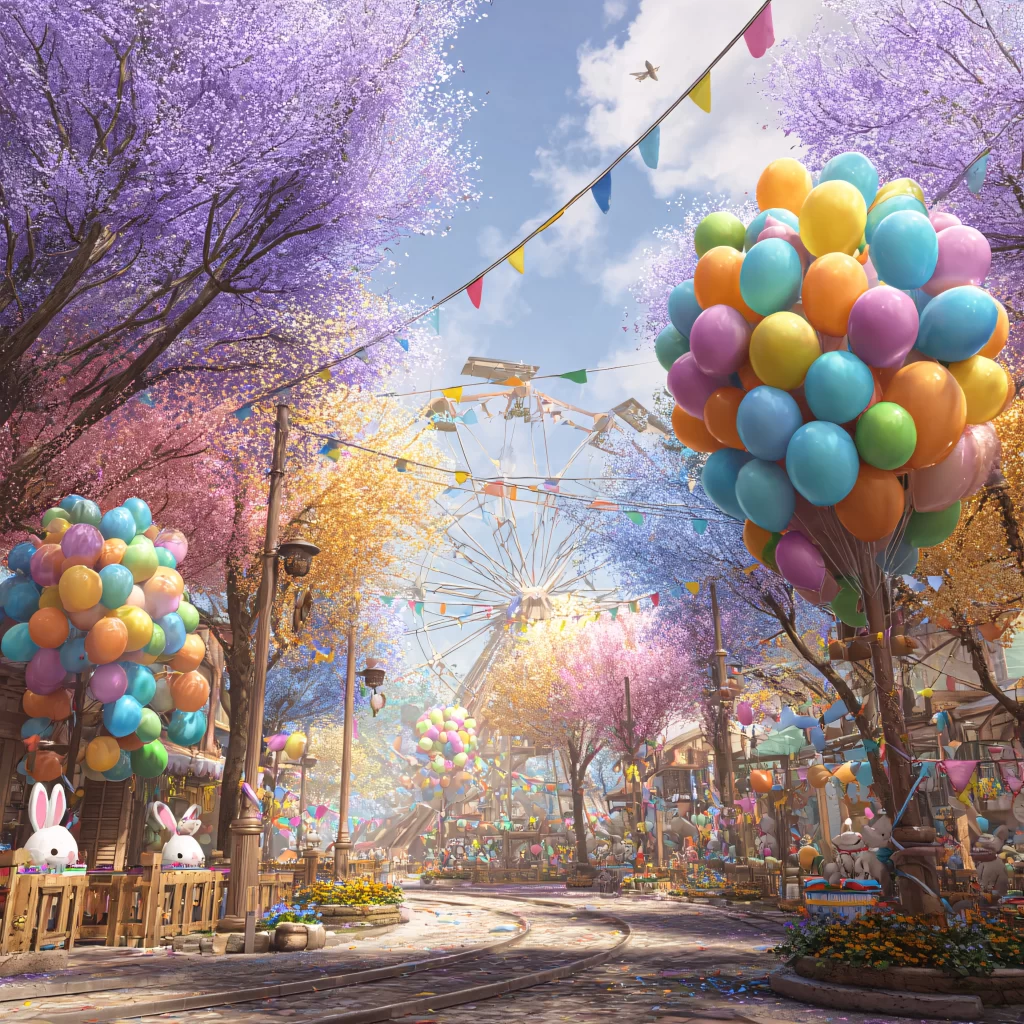 Easter Balloons Pastel Colors Spring