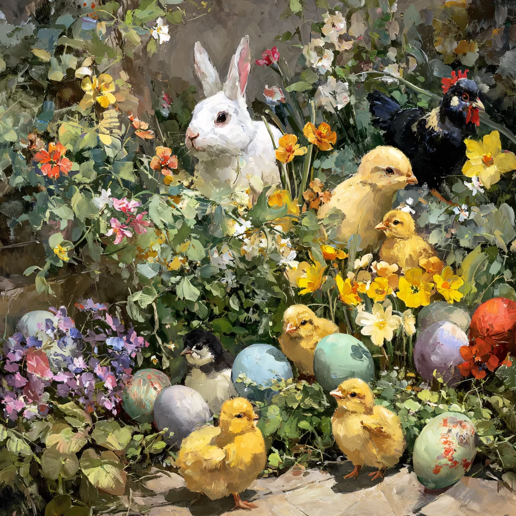 Easter Chicks Eggs Flowers Spring 270