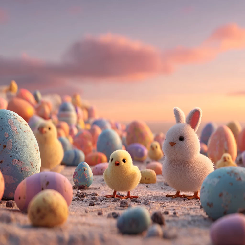 Easter Chicks Eggs Pastel Spring