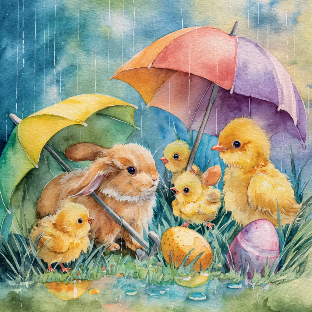 Easter Chicks Eggs Spring Garden 552