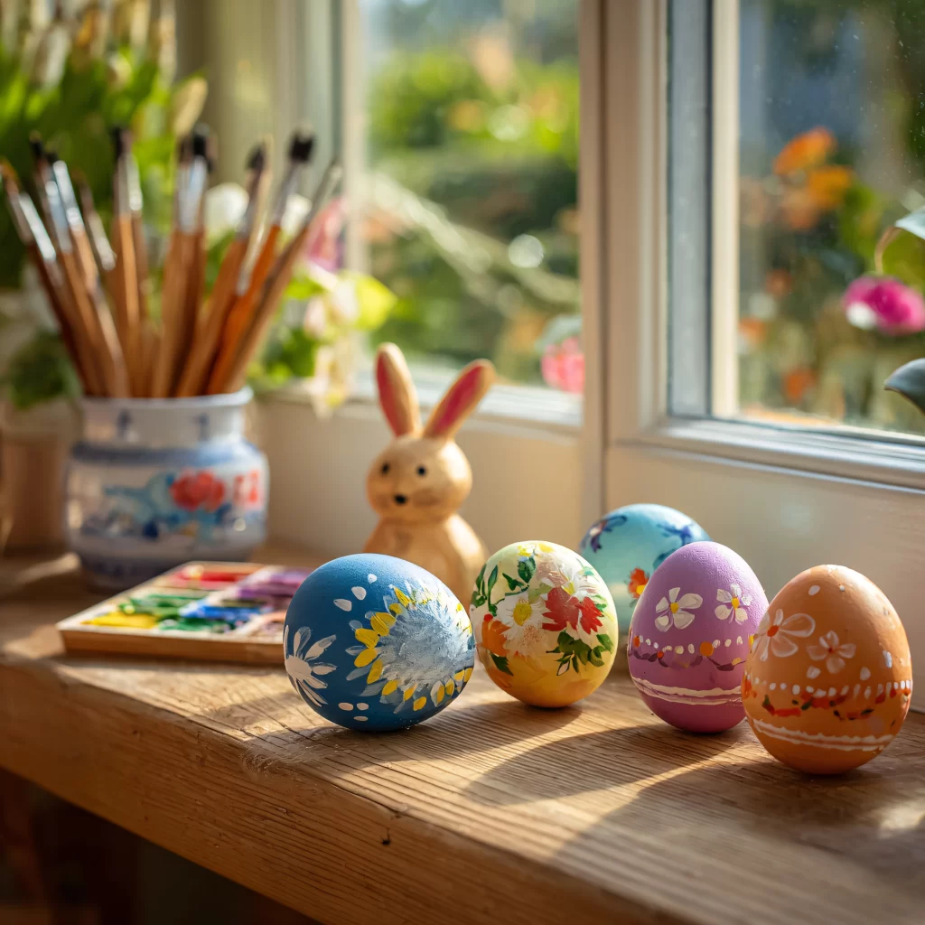 Easter Eggs Flowers Pastel Colors 126